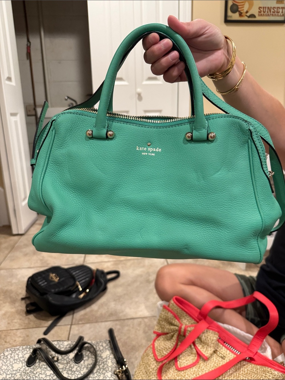 kate spade Mint Green Pebble Leather Satchel